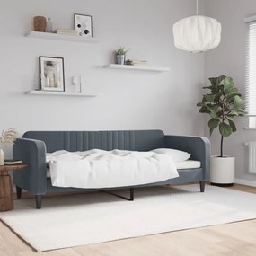 Sofá-cama 80x200 cm veludo cinzento-escuro