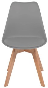 Cadeiras de jantar 6 pcs plástico cinzento