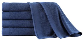 vidaXL Conj. toalhas banho 5 pcs algodão 450 g 100x150 cm azul-marinho