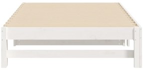 Sofá-cama de puxar 2x(80x200) cm pinho maciço branco