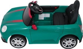 Carro elétrico para Crianças Mini Cooper 12V, Rodas Eva, Assento Couro ecológico Verde