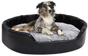 vidaXL Ninho p/ cães 90x79x20 cm pelúcia/couro artificial preto/cinza