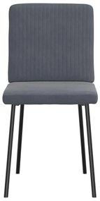 Cadeiras de jantar 2 pcs veludo cinzento-escuro