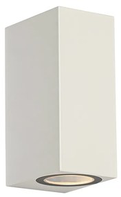 Candeeiro de parede moderno para exterior plástico branco 2 luzes - Baleno Moderno