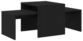Conjunto de Mesas VidaXL Preto Carvalho 100x48x40 cm Madeira de Engenh