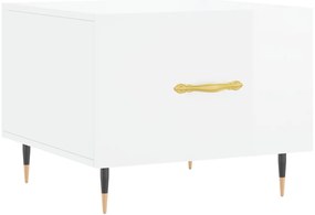 Mesas de centro 2 pcs 50x50x40 cm branco brilhante