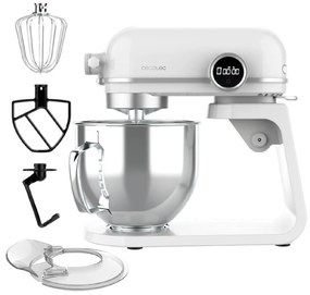 Batedeira amassadora Twist&Fusion 4500 Luxury Branca 800 W, seletor digital com 8 velocidades e taça em aço inoxidável de 5,2 L