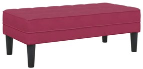 Banco Vermelho Vinho 113x57x39 cm Veludo
