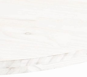 Tampo de mesa oval 60x30x2,5 cm madeira de pinho maciça branco