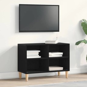 vidaXL Gabinete de TV Carvalho Preto - 69.5x30x50 cm, Feito de Madeira de Engenharia