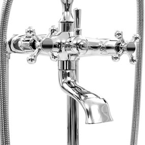 Torneira de pé para banheira aço inoxidável 99,5 cm prateado