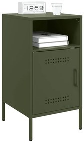 Mesas de cabeceira 2 pcs 36x39x68 cm aço verde-azeitona
