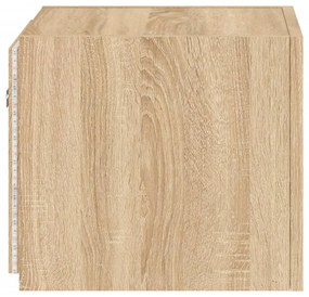 Móvel de parede p/ TV c/ luzes LED 30,5x35x30cm carvalho sonoma