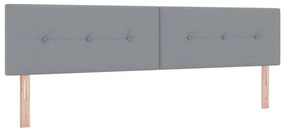 Cama Box com Colchão e Luz LED Cinza Claro 200x200 cm Tecido