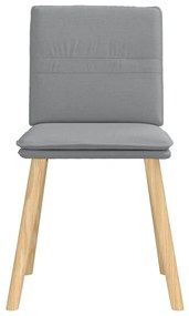 Cadeiras de jantar 6 pcs tecido cinzento-claro