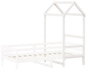 Telhado de cama infantil 98x70x176,5 cm pinho maciço branco