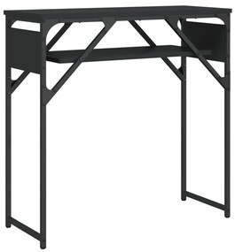 Mesa consola c/ prateleira 75x30x75 cm derivados madeira preto