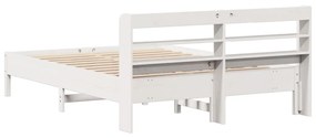 Cama sem colchão 140x190 cm madeira de pinho maciça branco