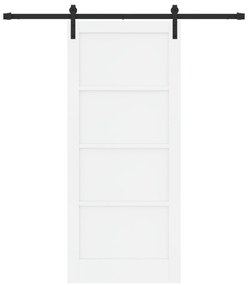 Porta Deslizante Conjunto de 2 Branca e preta Madeira, metal