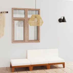 vidaXL 3 pcs conjunto lounge de jardim c/ almofadões acácia maciça