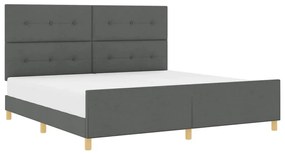 Estrutura de Cama vidaXL Cinza Escuro 200x200 cm em Tecido