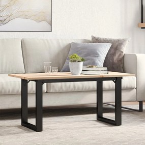 Mesa de centro estrutura em O 90x40x45 cm pinho e aço