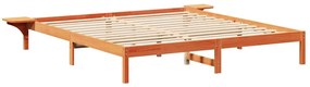 Estrutura de cama com mesas de cabeceira Castanho-mel
