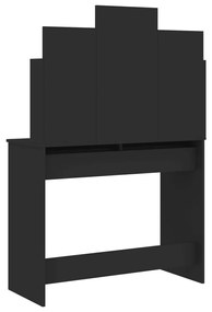 Toucador com espelho 96x39x142 cm preto