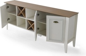 Aparador Rustic – Branco e Nogueira (180 x 72 x 35 cm) | Estilo, Funci