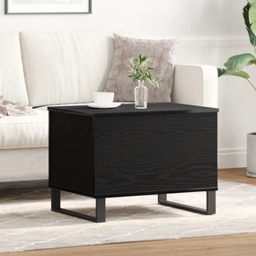 Mesa de Centro Lift Top Preto Carvalho 60x44,5x45 cm Madeira de Engenharia