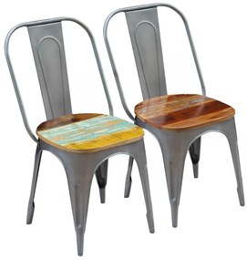 vidaXL Cadeiras de jantar 2 pcs madeira recuperada maciça