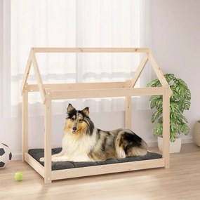 Cama para cães 101x70x90 cm madeira de pinho maciça