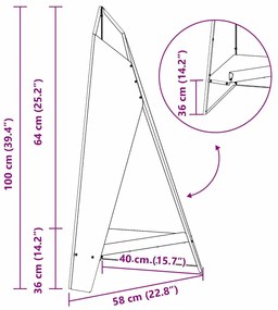 Fogueira Pirâmide Preta 58x36x100 cm Aço