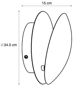 Candeeiro de parede moderno cobre 34,5cm 2-luzes - Sunrise Moderno