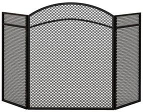HOMCOM Frente para Lareira de 3 Painéis Protetor de Lareira Dobrável com Estrutura de Metal 96x60 cm Preto