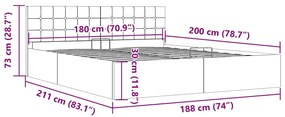 Cama Hidráulica Karen com Arrumação - 180x200cm - Em Tecido Cinza-Clar