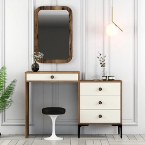 Cômoda Lizbon500 – Nogueira e Creme – 124x84,7x40 cm