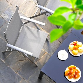 Conjunto de 4 cadeiras de jardim cinzentas