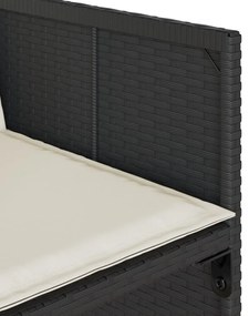 17 pcs conjunto de jantar p/ jardim c/ almofadões vime PE preto
