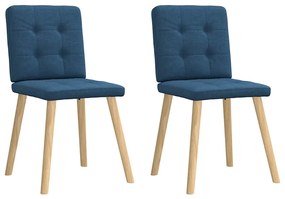 Cadeiras de jantar 2 pcs tecido azul