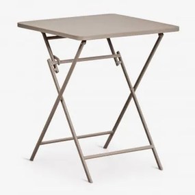 Mesa De Jardim Quadrada 60x60 Cm Dobrável Em Aço Tamarit Moka Brown - Sklum