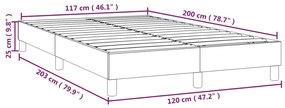 Estrutura de cama sem colchão 120x200 cm tecido cinzento-escuro