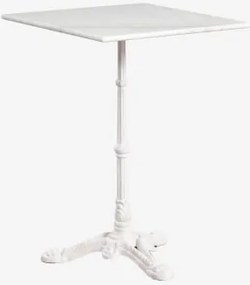 Mesa De Bar Quadrada Em Pedra Natural Azteca 60 X 60 Cm & Mármore Branco Guangxi - Branco Glacial - Sklum