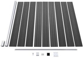 Conjunto de painel de vedação WPC 353x186 cm preto