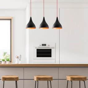 Chandelier Berceste – Preto e Vermelho – 72 x 22 cm