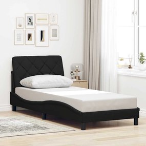 vidaXL Estrutura de cama sem colchão 90x200 cm tecido preto