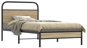 vidaXL Estrutura cama s/ colchão derivados de madeira carvalho fumado