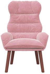 Poltrona Relaxante em Veludo Rosa