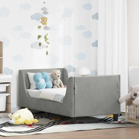 vidaXL Estrutura de Cama para Criança com Cabeceira Cinzento-claro