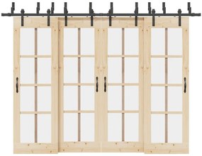 Kit de ferragens para porta deslizante 305 cm aço preto